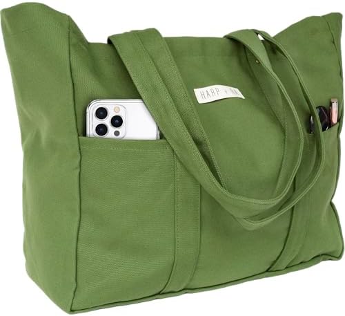 Harp and Ra Large Tote bag, Fashion meets sustainability with a reusable Organic Cotton Shoulder Tote with Handy Pockets