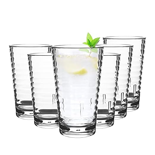 6Pcs 385 ml Vasos Apilables Plástico Premium Irrompible Reutilizable,Vaso Transparente Reutilizable Vasos de Agua de Plástico Acrílico Reutilizables Vasos de Acrílico para Adultos Clear