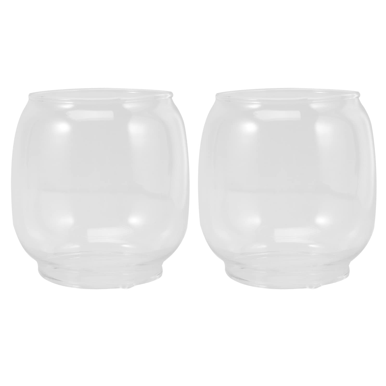 OSALADI Lampada a olio in vetro di ricambio per lampada a petrolio, in vetro a petrolio, stile B, 2 pezzi, trasparente, portacandela, portacandele, tempio, feste, casa, banchetti all'aperto