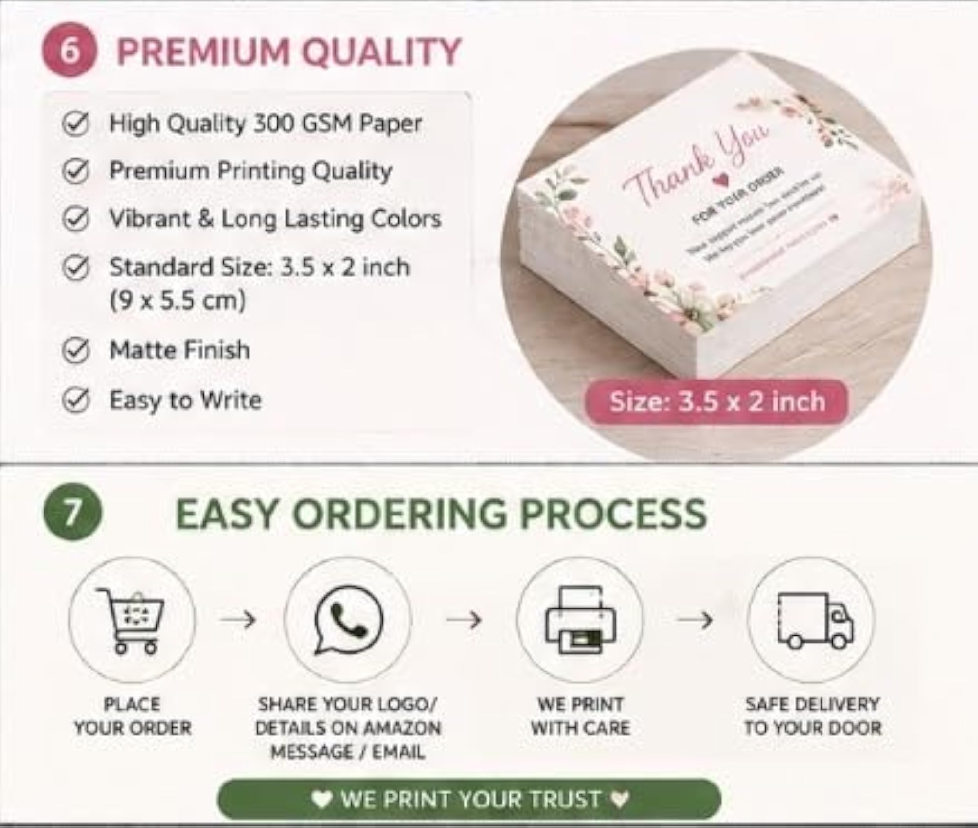 100 Personalized Thank You Cards for Small Business