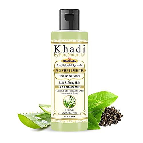 Lendom byPureNaturals Khadi Herbal and Natural SLS Paraben Free Aloe Vera Green Tea Hair Conditioner for Men Women 210ml