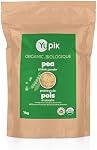 Yupik Organic Fermented Poudre de protéines de pois 1kg, 80% Teneur en protéines, USDA Certifié, Superfood, Non-OGM, Vegan, Sans gluten, Casher, Protéines végétales pour les smoothies, Shakes & Régimes spéciaux