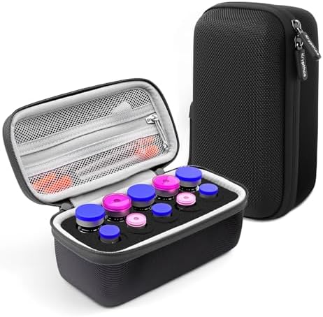 Krypthos 10 Slots Insulin Vial Protector Case, Insulin Vial Organizer Bag for Diabetics Standard 1ml 3ml 5ml and 10ml Vials, Insulin Carrying Case Fridge Holder Storage Holder, No Ice Pack