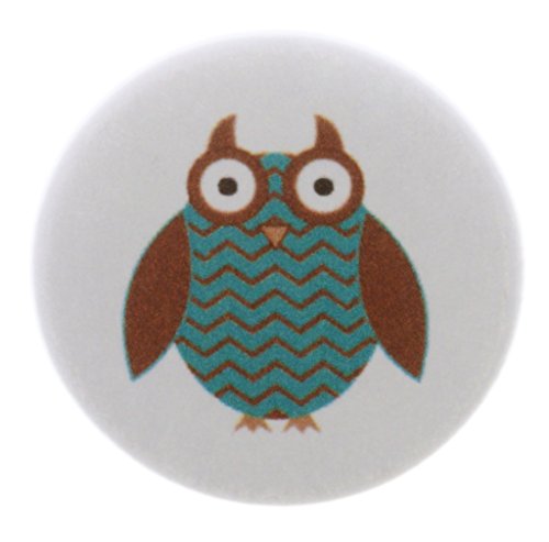 A&T Designs Brown & Green Cool Owl 1.25” Pinback Button Pin Badge