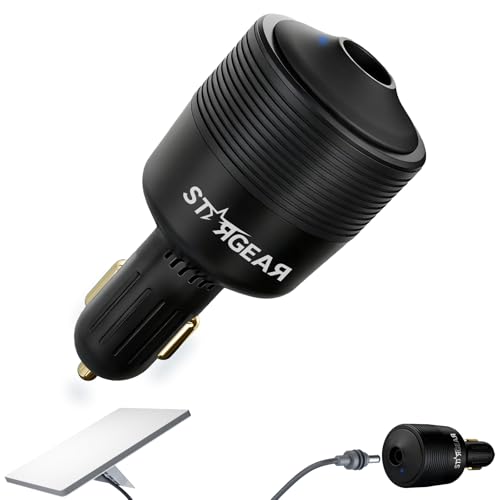 STARGEAR Starlink Mini Car Adapter 12V to 24V DC Step Up Converter with 60W Car Cigarette Lighter Adapter, Starlink Mini 12V Adapters Supports 16 AWG Official 30M, Ideal for RV, Boat, Trailer（Black）