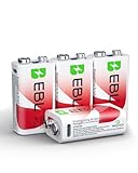EBL USB Rechargeable 9V Batteries - 5400mWh Long Lasting Batteries with Micro Charging Cable - Quick Charge in 2 Hours (Pack of 4)