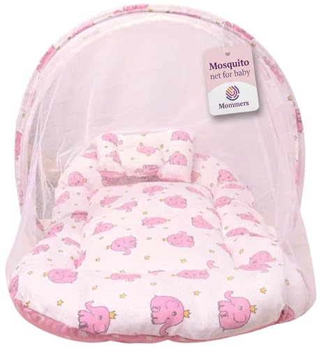 Image of Mommers Infants Mosquito Net Breathable Netting for Safe Sleep and Insect Protection I Pink