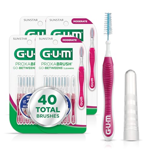 GUM Proxabrush Go-Betweens - Moderate - Interdental Brushes - Soft Bristled Dental Picks for Plaque...