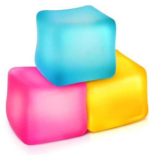Fidget Toys Stress Cube 3 Pack: 2.1" Squishy Fidget Toys for Kids, Anxiety Stress Relief Sensory Toys, Stress Balls for Adults Children Teens, Stretchy Desk Fidgets, Prizes for Classroom - image 1