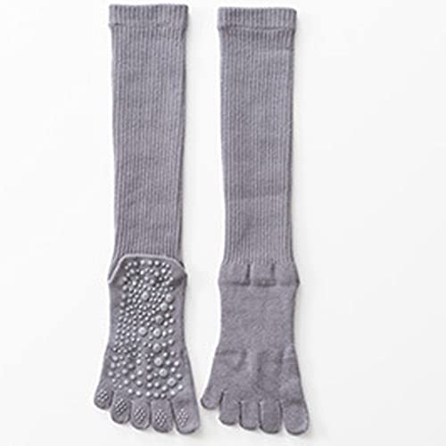 Verdancy Toe Socks With Grips For Women Non Slip Cushioned Knee High Over The Calf Socks For Yoga Pilates Barre Ballet (Gray) #TOP1