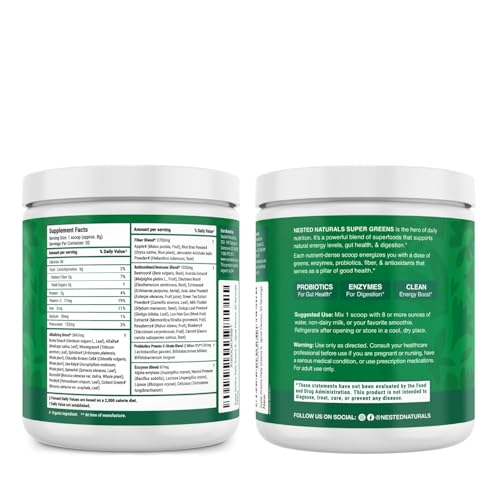 Nested Naturals Super Greens Daily Superfood Powder - Organic, 30 Servings - image 9