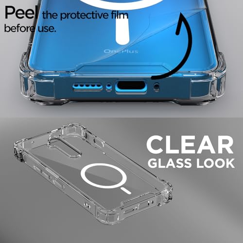 Image of Pikkme Back Cover for OnePlus 7T Pro Mag-Safe Shockproof PC + TPU Protective Case Magnetic Support Bumper Case (Transparent Mag-Safe)