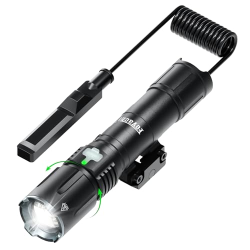 Feyachi Rechargeable Flashlight 2000 Lumen, USB-C Tactical Light with Adjustable Focus, 4 Modes (Ultra/High/Low/Strobe), IPX7 Waterproof, Includes Pressure Switch & Picatinny Mount