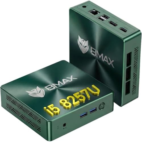 BMAX Mini PC Intel Core i5-8257U (Bis zu 3,9GHz, 4C/8T) 16GB DDR4 512GB SSD, Micro Desktop Computer Für Büro/Heimkino/Meeting/Business/Trip 【WiFi6
