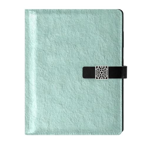 Carnet de notes ligné pour le collège format compact 6,7x9,2 pouces en cuir vert