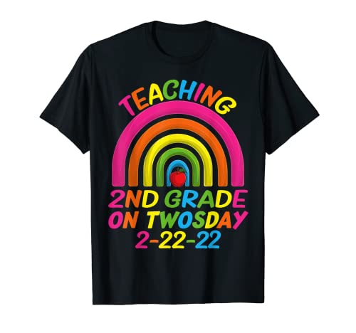 Teaching 2nd Grade On Twosday 2-22-22 Teacher Men Women Kids T-Shirt