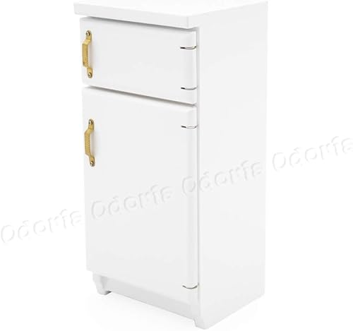Miniatura 2 de Odoria 112 Miniatura Frigorífico Refrigerador Casa de Muñecas Accesorios Muebles de Cocina Accesorios Blanco