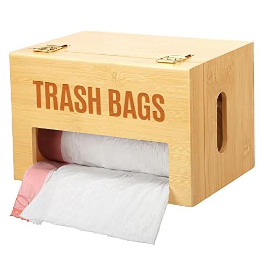 Libreshine Large Trash Bag Holder for Plastic Bags, Garbage Bag Dispenser Roll Holder Under Sink, Bamboo Wall Mounted Kitchen Trash Bag Organizer