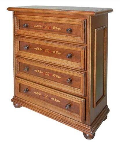 イタリア製　モーレンス　象嵌　リビングチェスト　タンス　チェスト　引出　ドロワー Amazon｜イタリア製 モービルハウス社 チェスト 4段 象嵌入り [幅76×奥