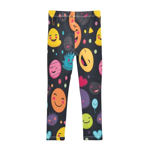 Bolaz Toddler Girls Leggings Printed Yoga Pants Leggings Smiling Face Two for Kids2