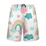 Pantaloncini da uomo 3D Render, con elastico in vita, pantaloncini da calcio da uomo, pantaloncini da uomo, Arcobaleno Nu, M