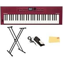 Roland GOKEYS 3 Red Music Creation Keyboard Bundle with Sustain Pedal, Adjustable Stand, Online Piano Lessons, and Austin Bazaar Polishing Cloth