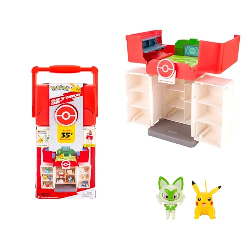Pokémon Play ‘N’ Display Case - Multi-Level Storage Unit with Rooftop Arena and Space for 35+ 2-Inch Battle Figures