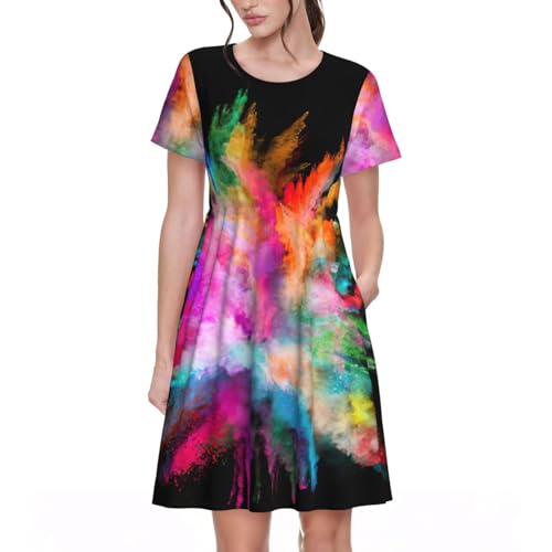 Robe d'été décontractée avec poches pratiques pour le confort des femmes