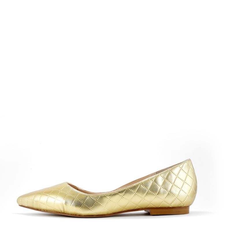 Viviano By Lidia Talavera | Ali | Gold Pointed-Toe Flat | High Heels for Crossdressers, Transgender Women, Drag Queens & Men Who Love High Heels | Heels in Men's Shoe Sizes Up to Size 17