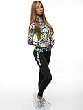 OZONEE Damen 2-Teilig Set Leggings + Sweatjacke Jogginganzug Sportleggings Jogginghose Trainingsanzug Sportanzug Freizeitanzug Sport Anzug Tracksuit Fitnessanzug Lang O/20983 Mehrfarbig S