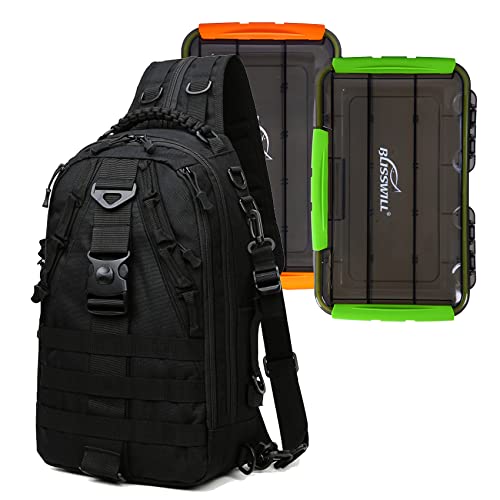 Blisswill Fishing Backpack Storage Bag With Two 3600 Fishing Tackle Box #TOP12