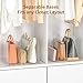 GoMaihe Bag & Purse Organizer for Closet: Adjustable Clear Handbag Storage Shelf - Plastic Clutch Dividers | Minimal | Keep Purses upright