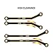 INJORA High Clearance Front 4 Links Set 37g Heavy Brass Links for SCX24 C10 JLU Bronco Base Camp 4Runner Axial 1/24 RC Crawler Car(Black Brass)
