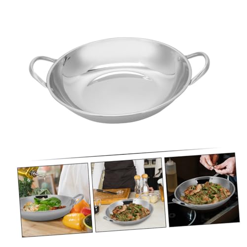 Wok de Acero Inoxidable con Fondo Plano y Mangos Dobles miniatura 5