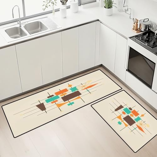 Kitchen Rugs Set 50s Mid Century Modern Vintage Retro 1950s