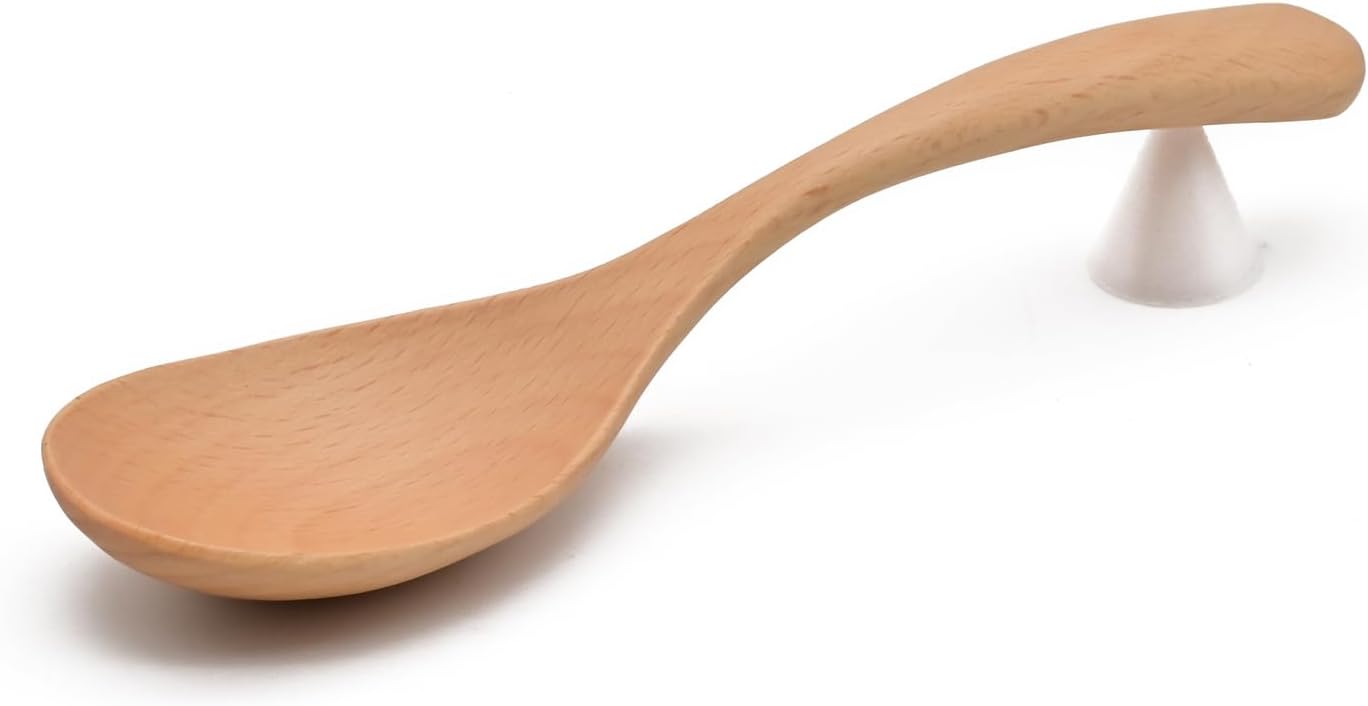 Swanson Shoji SP-107 Soup Spoon, Wooden Beech, Approx. 6.5 x Width 1.7 x Thickness 0.8 inches (16.5 x 4.2 x 2 cm), Light Brown