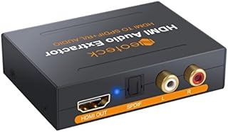 Neoteck HDMI Audio Extractor HDMI to Optical Spdif Toslink Converter + HDMI Video Adapter Splitter with UK Power Adapter-DAC HD Digital to Analog Stereo R/L for Blu-ray DVD HD Box PS3 PS4