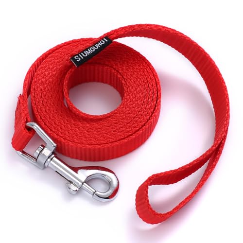 Siumouhoi 6 FT Puppy Leashes Strong Traditional Style Leash with Easy to Use Collar Hook Dog Lead Great for Small and Medium and Large Dog (Red 5/8 in x 6 ft)