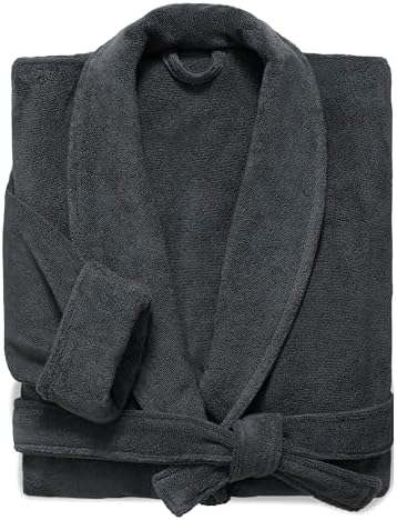 Brooklinen Luxury Cotton Bath Robe, OEKO-TEX Certified, Ultra Soft, Adjustable, Plush & Machine Washable – Premium Turkish Plush Robes for Women & Men (Graphite Gray, Medium)