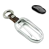 MECHCOS for Tesla Model X Alumium Hard Keyless Remote Key Fob Flip Key Protection Case Cover with Key Chain, Bonus Keychain Ring