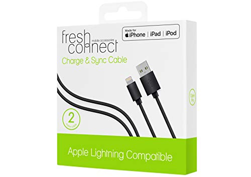 Fresh Connect 2m MFI Certified Lightning Charge & Sync Cable, for iPhone - Black - Image 4