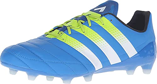 adidas ACE 16.1 FG AG Leather AF5098 Shock Blue Solar Green White Men s Soccer Cleats 8 US