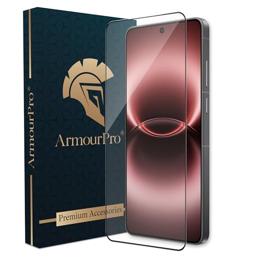 Image of ArmourPro Tempered Glass for Vivo X300 Ultra - 9H Screen Protector with Black Border, Anti Scratch, Edge-to-Edge Coverage, HD Clarity, Smooth Touch, Case Friendly | Black