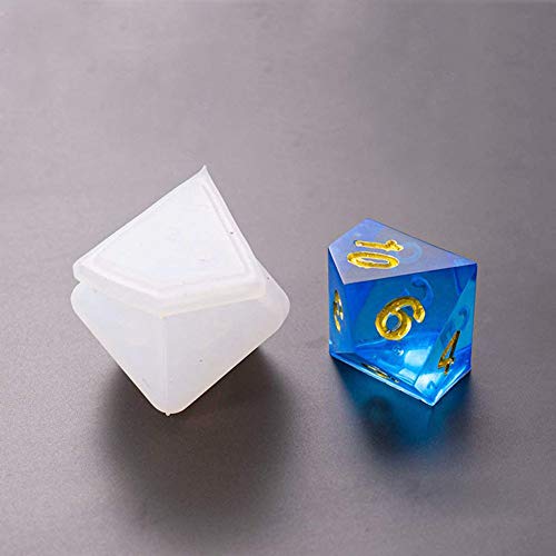 Szecl 7 Shapes Dice Molds For Resin Casting Standard Game Dice Fillet Square Triangle Dice Mold Digital Dice Games For Families Handmade Craft Tool #TOP7