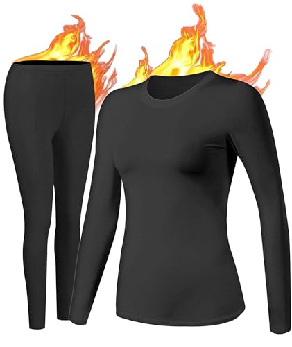 UNIQUEBELLA Conjunto de Ropa Interior Térmica Funcional de Invierno para Mujer, Ropa Transpirable Familiar para Esquí y Moto