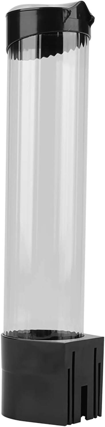 FTVOGUE Plastic Cup Dispenser, Pull Type, 60-80 Cup Capacity, Black