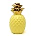 Gift Boutique 9" Elegant Ceramic Pineapple Centerpiece Decor Yellow with Gold Metallic Crown Figurine Modern Coffee Desk Table Room Kitchen Home Decorative Accessories