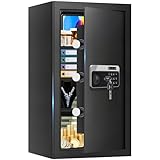 5.2 Cuft Large Floor Safe, Heavy Duty Fire Proof Safes for Home Use with Digital Keypad, Removable Shelves and Alarm System, Anti-theft Home Safe for Documents Money