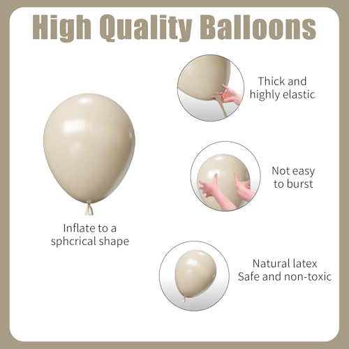 Image of White Sand Balloons Arch Kit,130pcs Cream Balloons Balloon Garland,Different Sizes Beige Latex Balloons for Wedding Baby Shower Birthday Bridal Shower Graduation Engagement Party Decorations