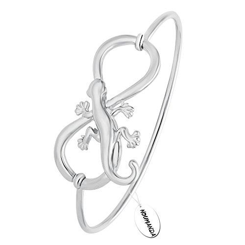 NOUMANDA Animal Jewelry Easy Open Infinity with Lizard Gecko Hook Bangle Bracelet